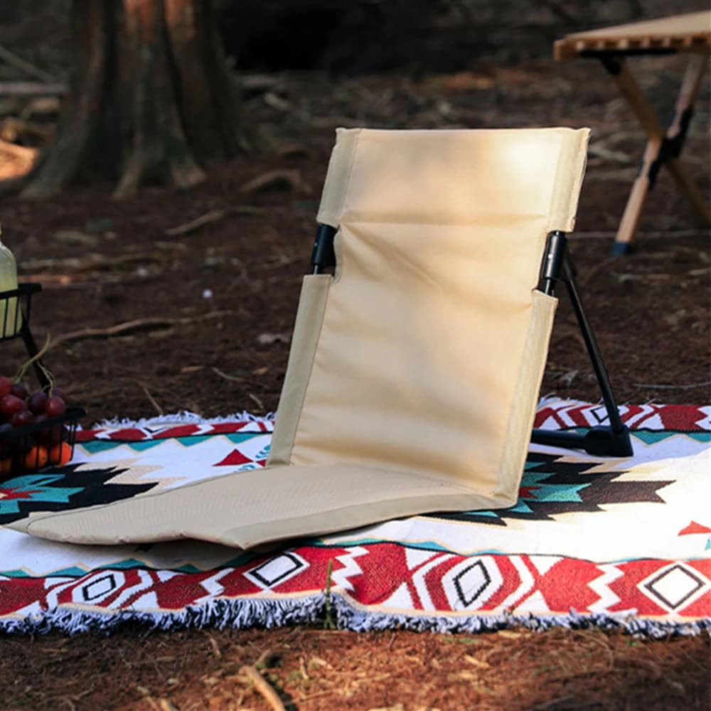 Chaise pliante camping pêche confortable avec dossier inclinable et coussin pour jardin plage