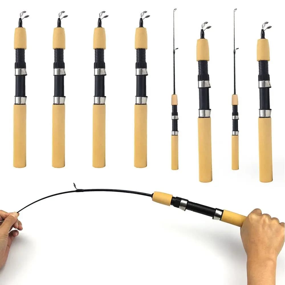 Canne à pêche sur glace télescopique 60cm 80cm 1m, canne pen rod portable pour pêche hivernale spinning en étang