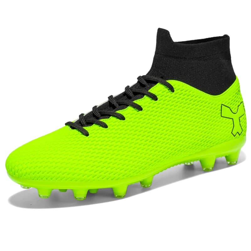 Chaussures de foot homme antidérapantes professionnelles pour terrain extérieur et intérieur - Haute cheville