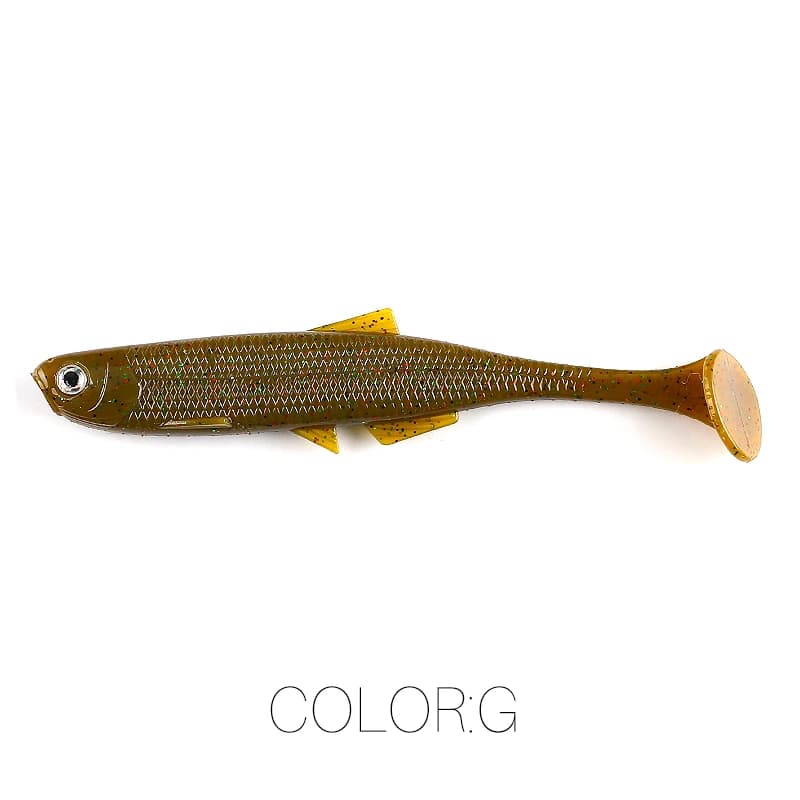 Leurre souple ShadTeez T-tail 5cm-12cm - soft lure avec yeux 3D pour brochet et sandre