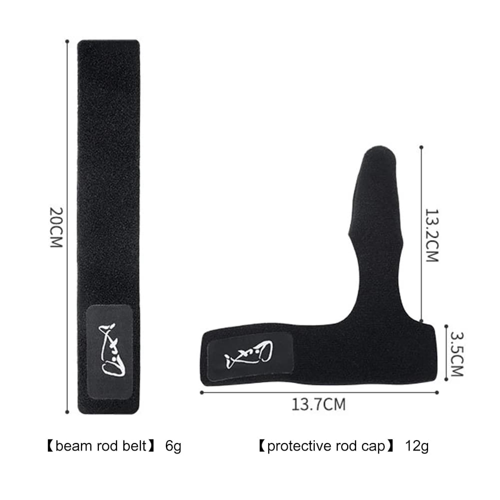 Ceinture porte-canne de pêche élastique avec 3 sangles réglables et protège-embout pour leurres
