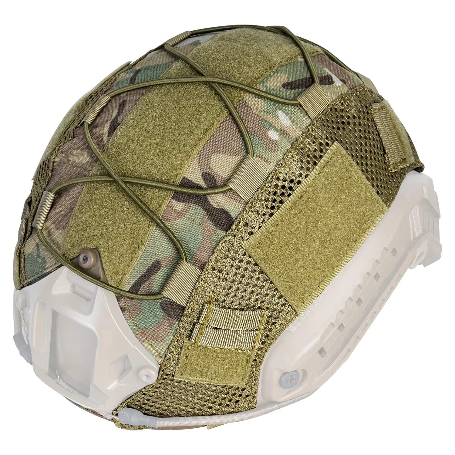 Housse camouflage casque FAST pêche - Couvre-casque élastique paintball airsoft chasse tir pêche