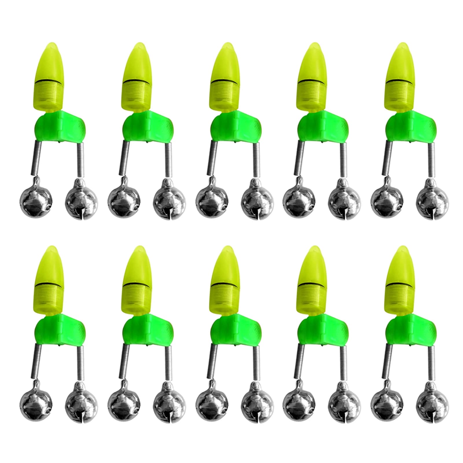 Alarme de touche LED pour pêche de nuit avec 10 lumières et double clochette - Détecteur de touches