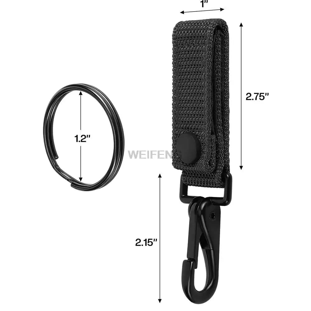 Porte-clés tactique MOLLE anneau mousqueton nylon ceinture porte-clés accroche pêche extérieur