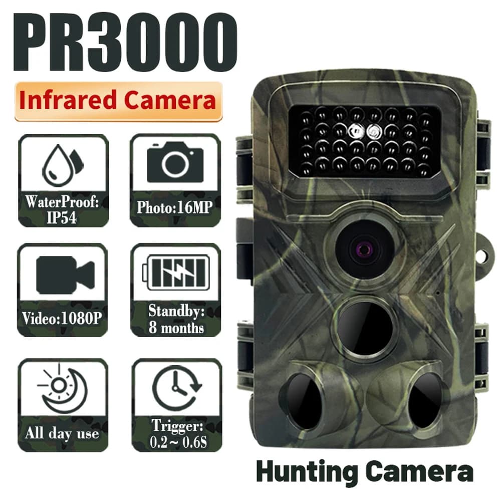 Caméra PR3000 36MP 1080P multifonction pour observation animalière et surveillance pêche France