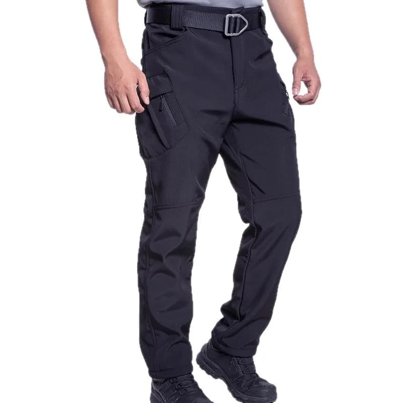 Pantalon cargo hiver doublé polaire imperméable pêche travail outdoor chaud homme