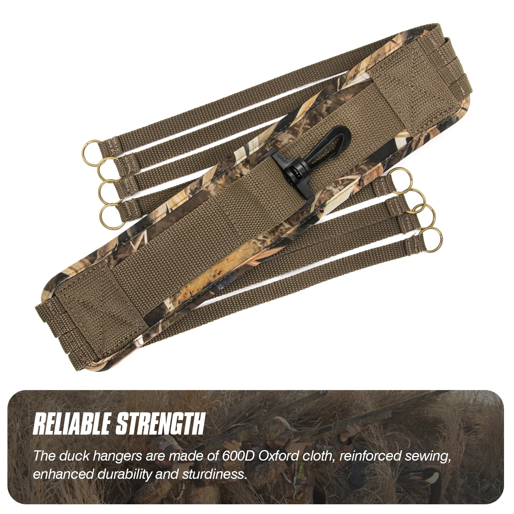 Porte-gibier GUGULUZA 8 anneaux bretelles cou - Accessoire chasse extérieur transport canards flottant