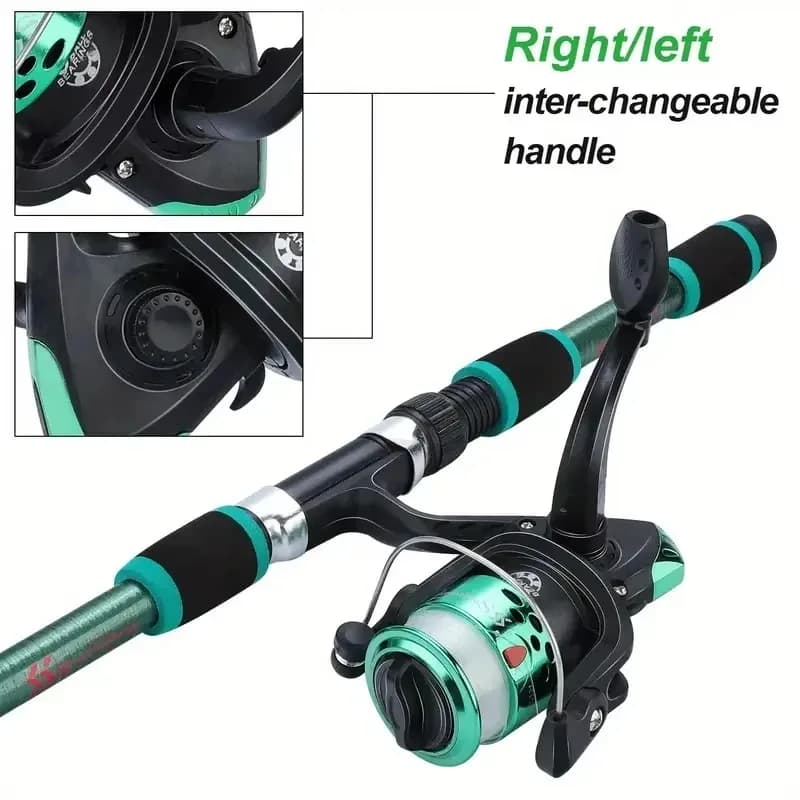 Kit complet pêche voyage avec canne télescopique moulinet leurres hôtes ensemble matériel transportable