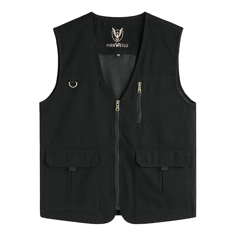 Veste de pêche homme grande taille 8XL multi-poches respirante pour activités de plein air