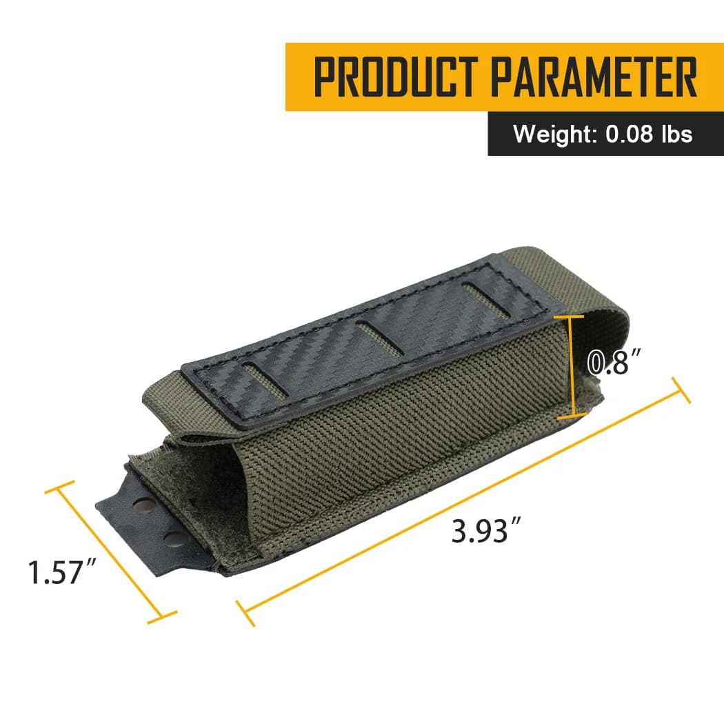Poche chargeur IDOGEAR 9mm fibre carbone - Porte-magazine MOLLE pour équipement pêche tactique 3589
