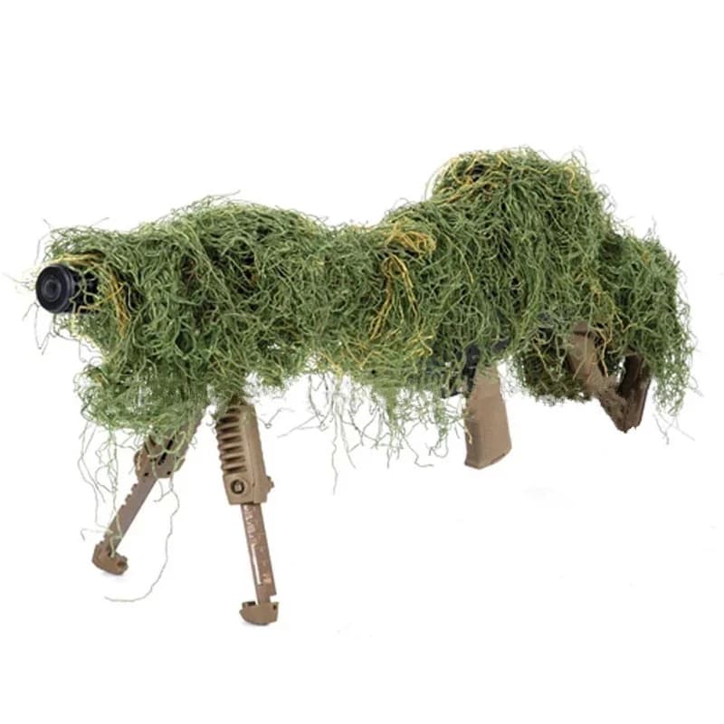 Accessoires camouflage pour chasse pêche - Enveloppes armes et cordes élastiques militaires