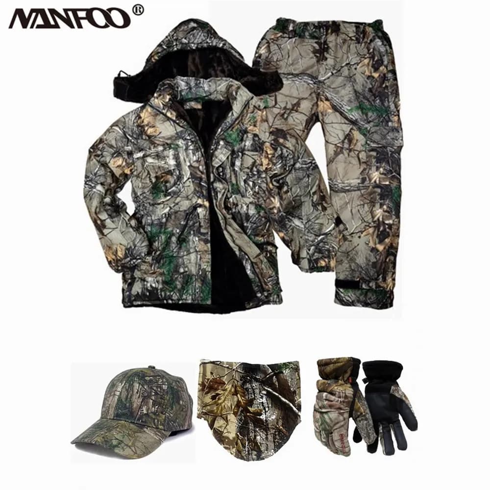 Combinaison thermique imperméable camouflage arbre pour pêche hivernale et activités outdoor