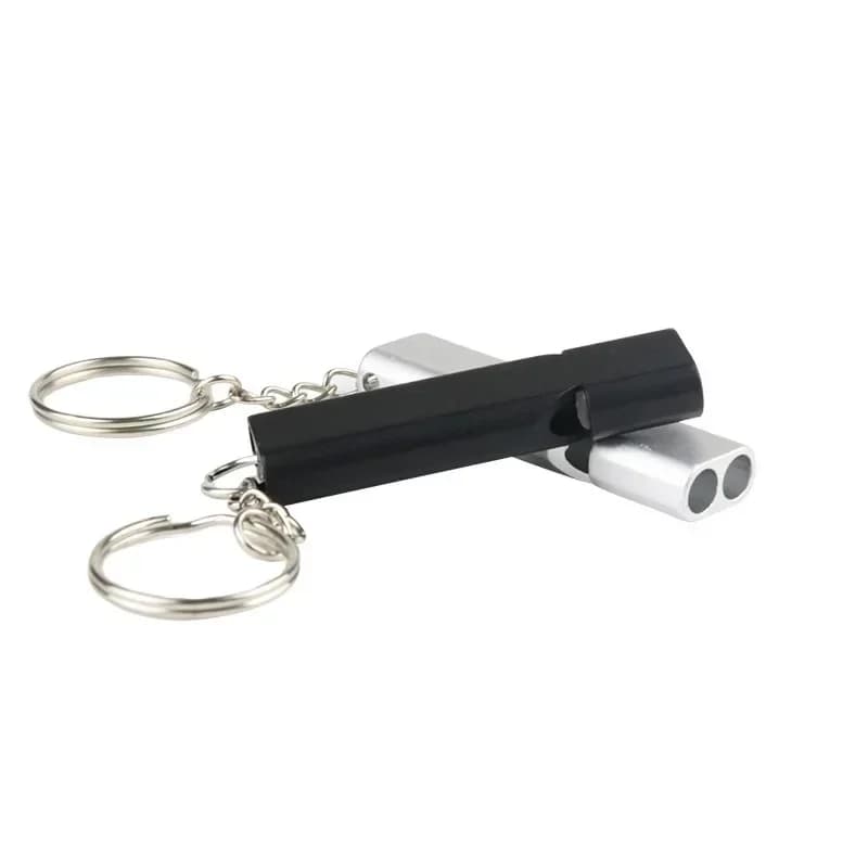 Sifflet de survie double fréquence métal plat pour randonnée escalade urgence - Accessoire pêche