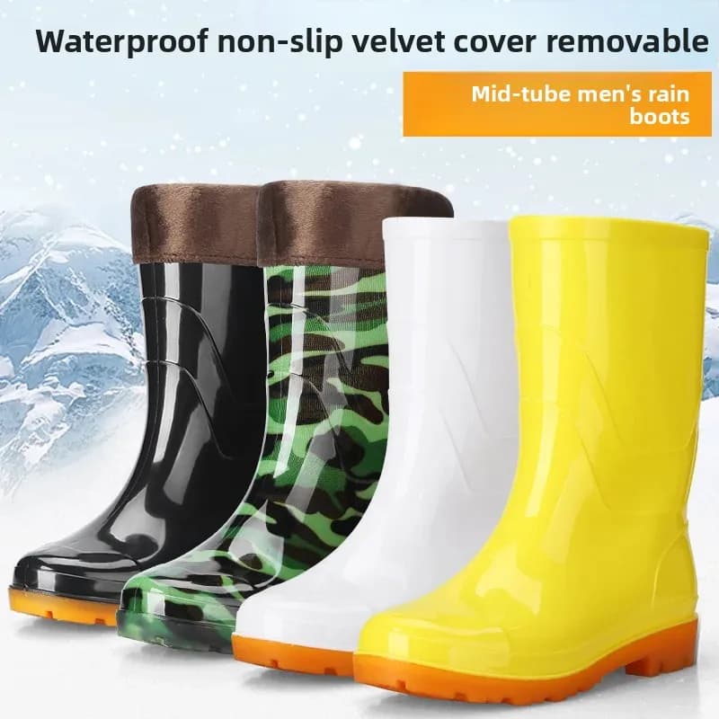 Bottes pêche mi-mollet unisextes anti-dérapantes - Chaussures sécurité chantier PVC bas talon fabricant
