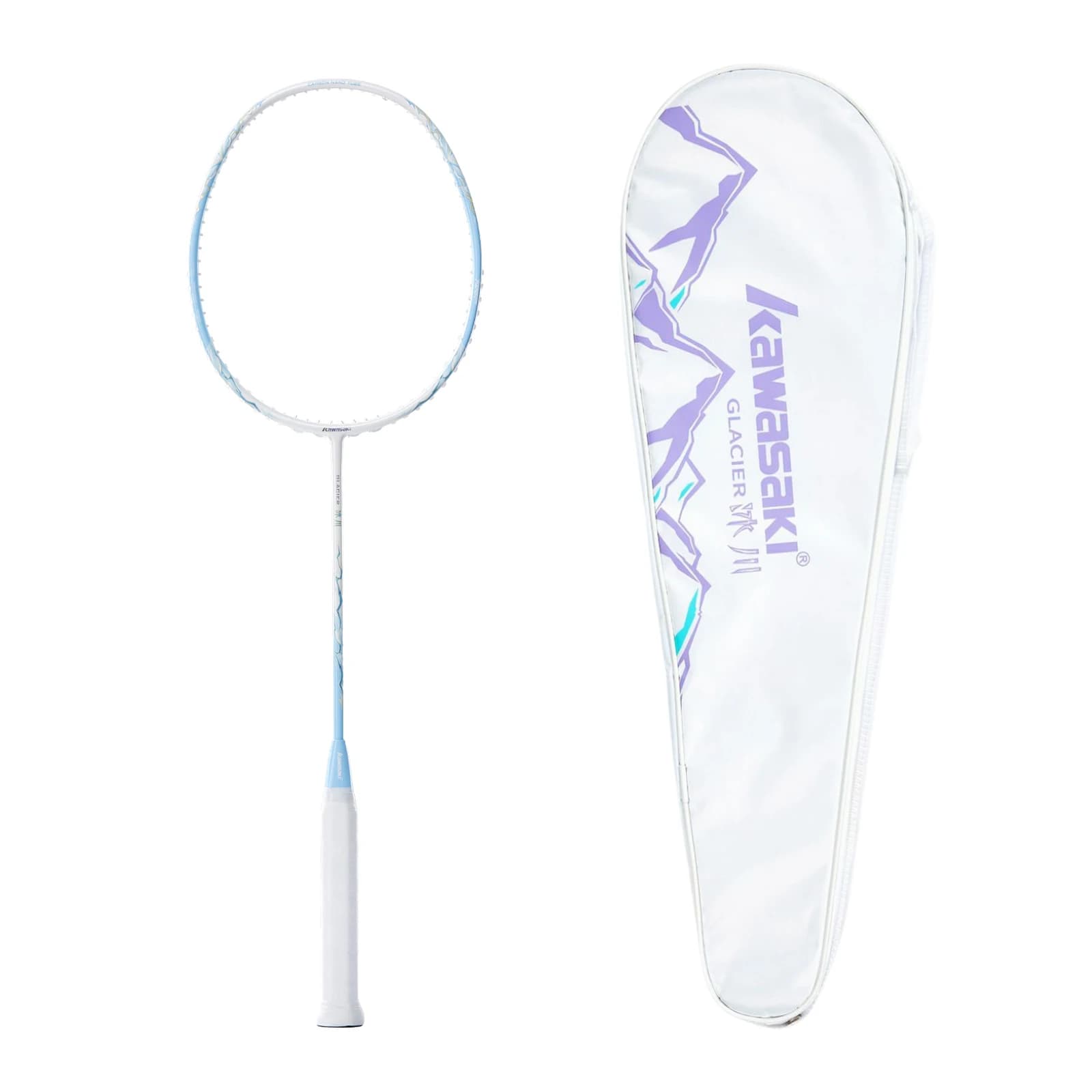 Raquette badminton Kawasaki GLACIER 5U super légère cadre aérofibre carbone plein aérodynamique