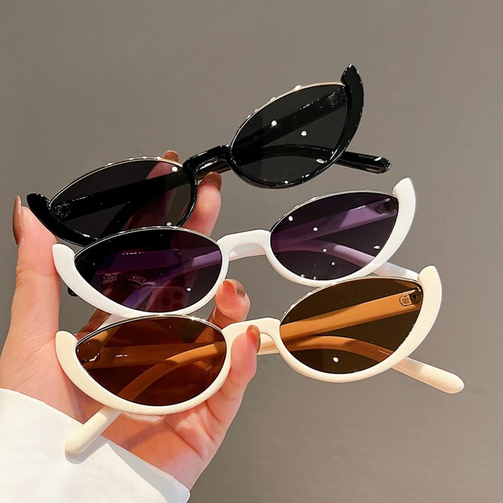 Lunettes de soleil chat vintage petites femmes hommes mode pêche conduite cyclisme demi-monture tendance