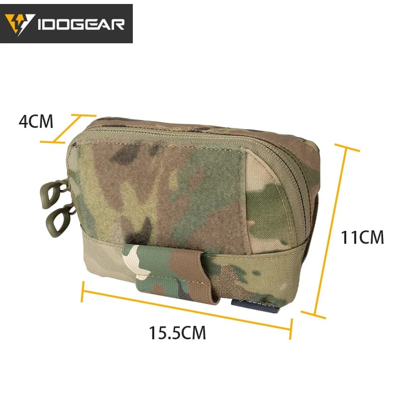 Pochette tactique IDOGEAR nylon pour pêche - Compatible MOLLE, fermeture YKK, idéale randonnée