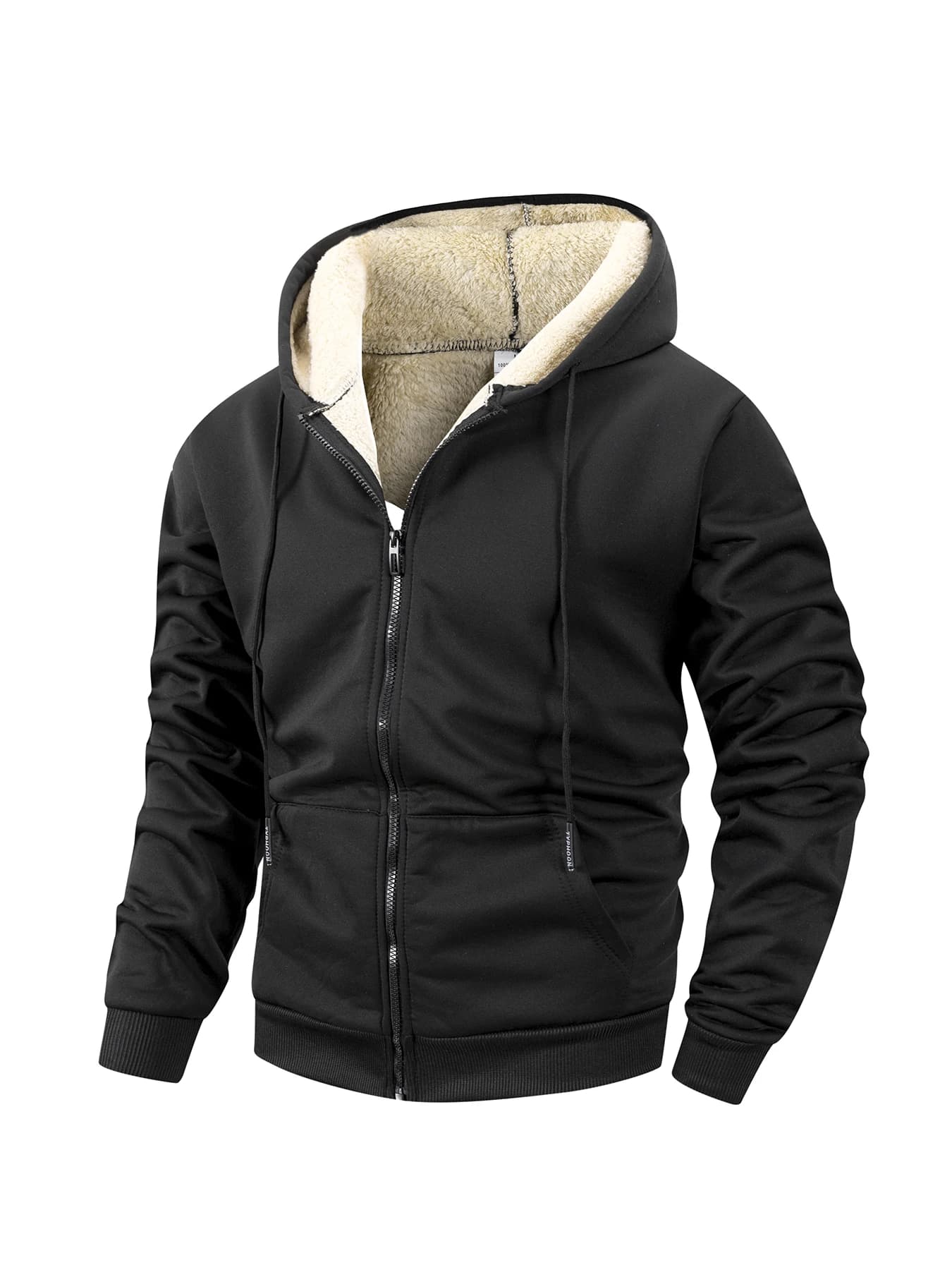 Veste zippée hiver homme polaire - Cardigan épais coupe-vent - Sweat à capuche chaud casual