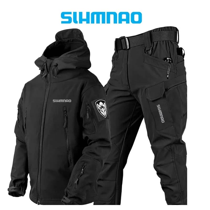 Ensemble veste de pêche hiver 2025 imperméable - Vêtement technique pêche homme - Tenue pêche tactique