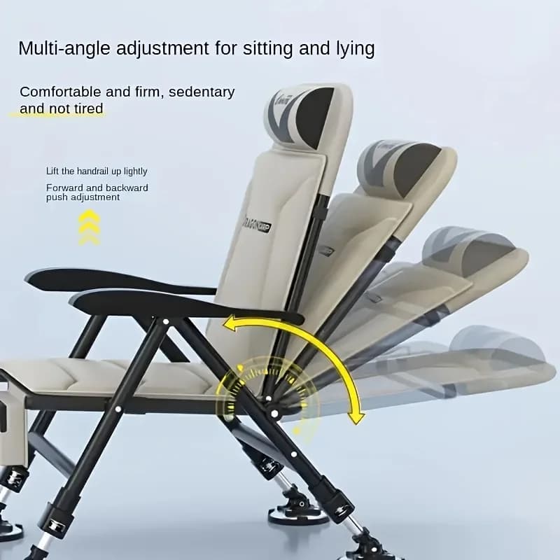 Fauteuil de pêche européen multifonction inclinable tout terrain élargi pour pêche technique carpe et gardon