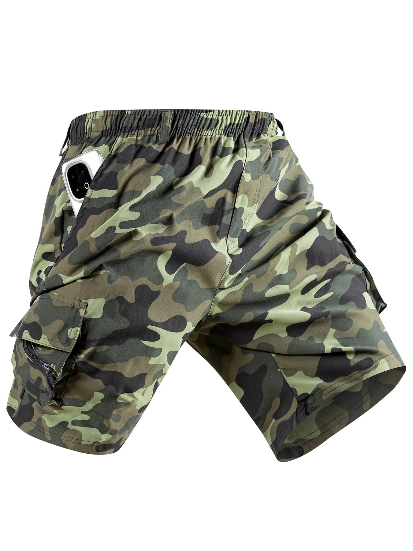 Short cargo camouflage homme pêche tactique été pantalon genou travail extérieur loose