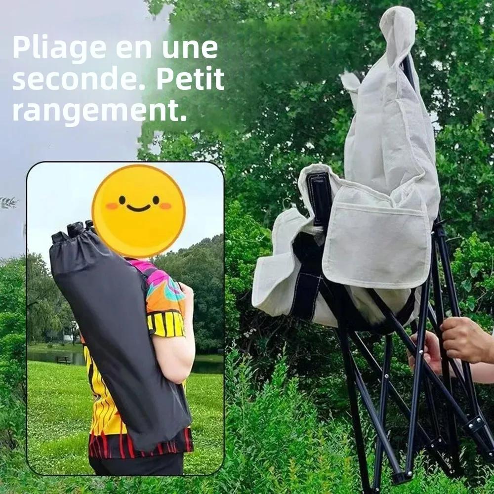 Fauteuil lune pliant rembourré dossier haut réglable pour pêche camping loisirs randonnée pique-nique