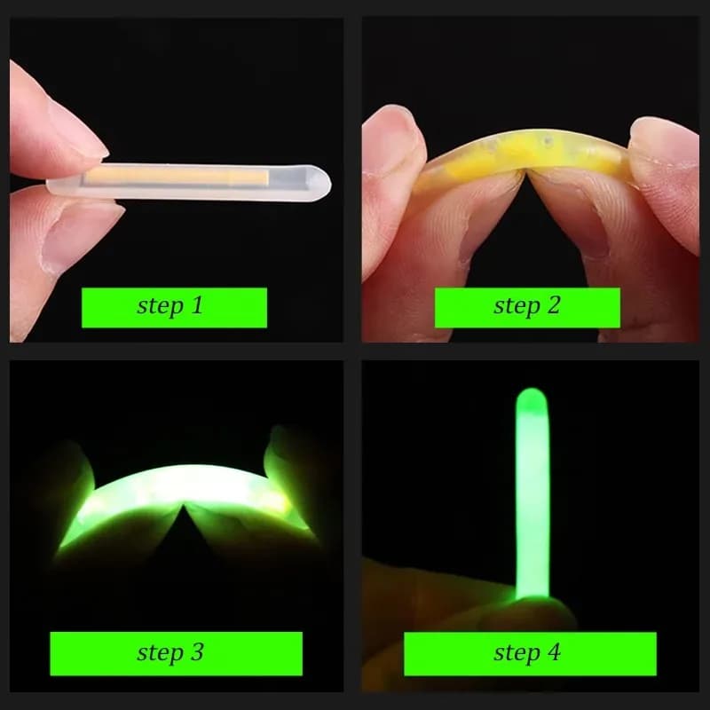 10 à 50 bâtons lumineux fluorescents pour pêche de nuit, lumière pour canne et flotteurs, accessoires rouge vif