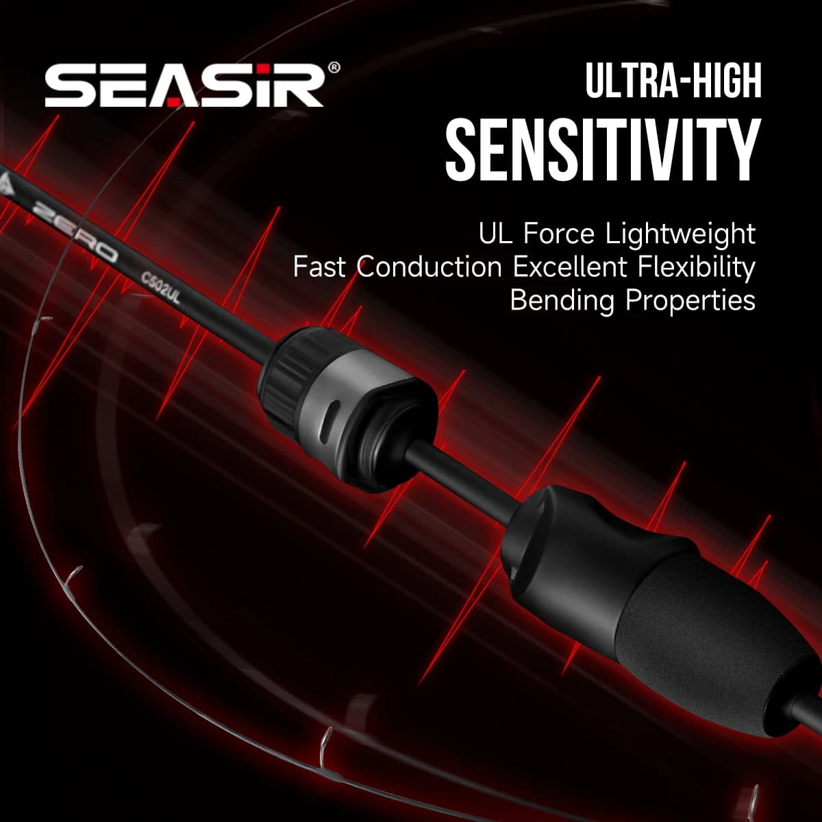 Canne BFS ultralight Seasir Zero 43g fibre carbone 1.53M pour leurres 1.5-6g pêche rivière