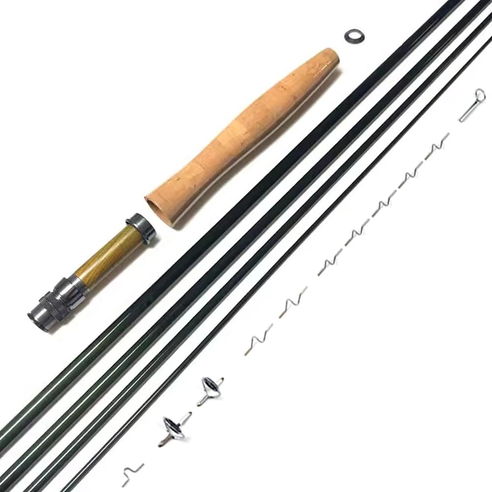Kit canne à mouche DIY NooNRoo IM8 9ft blank carbone fast action poignée liège 3wt 4wt 5wt 6wt montage pêche