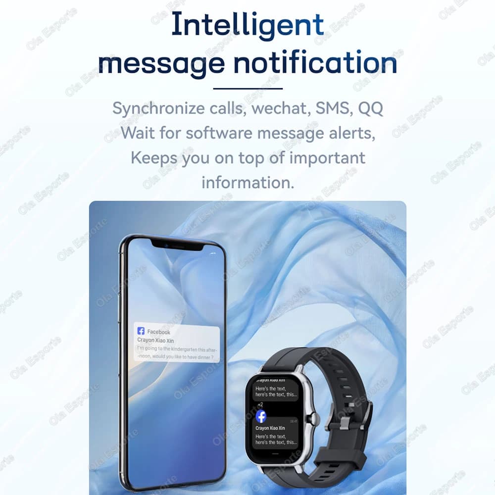 Smartwatch 1.83" écran HD avec appels Bluetooth et monitoring santé - Idée cadeau pêcheur