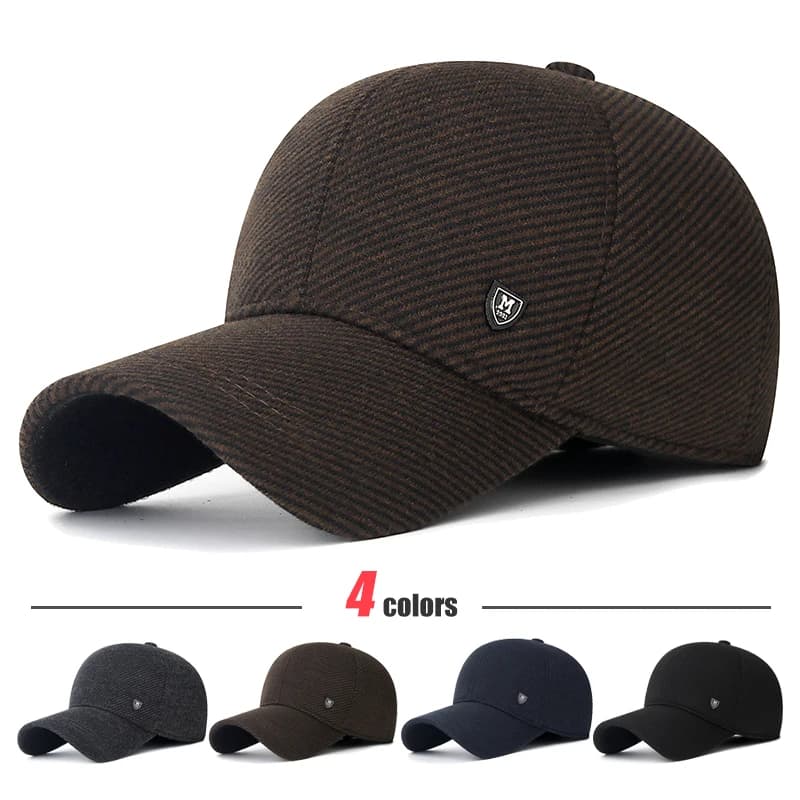 Casquette hiver pêche avec rabats oreilles - Homme ajustable marche course extérieur