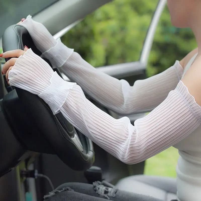 Manchons anti-UV été dentelle mesh pour femmes - Protection solaire et style pour pêche et outdoor