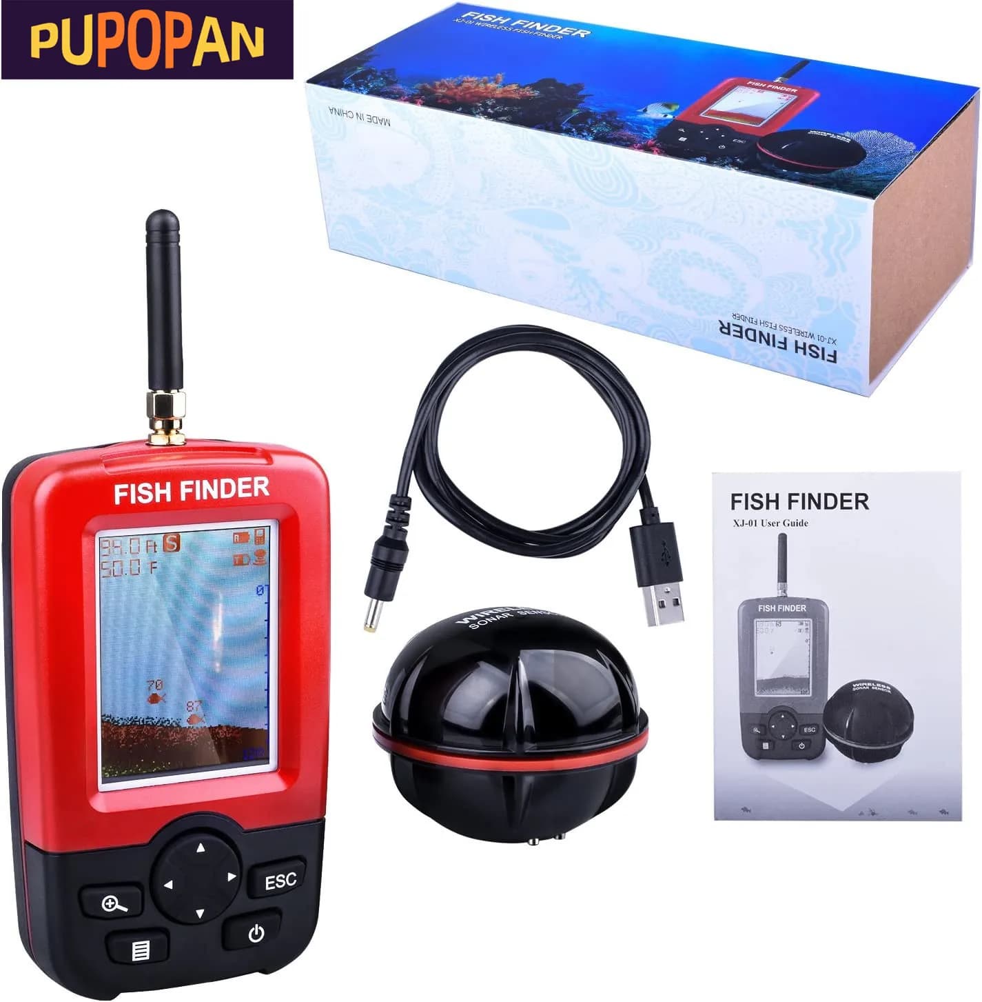 Sondeur de poissons portable sans fil 2025 nouvelle génération échosondeur intelligent détecteur pêche