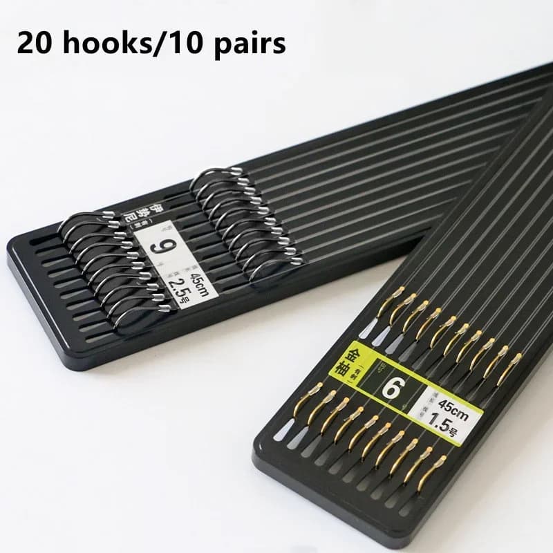 Double hameçons manuels pour appâts - 20 hameçons pêche fine avec emballage premium