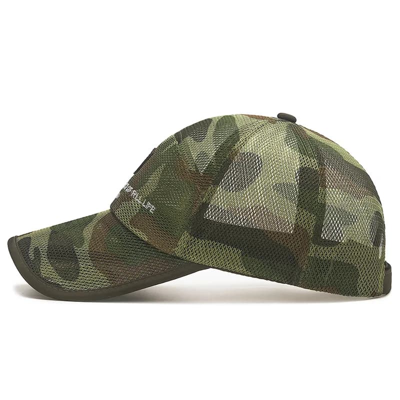 Casquette mesh été pêche noir blanc unisexe protection sol sport extérieure homme femme fishing