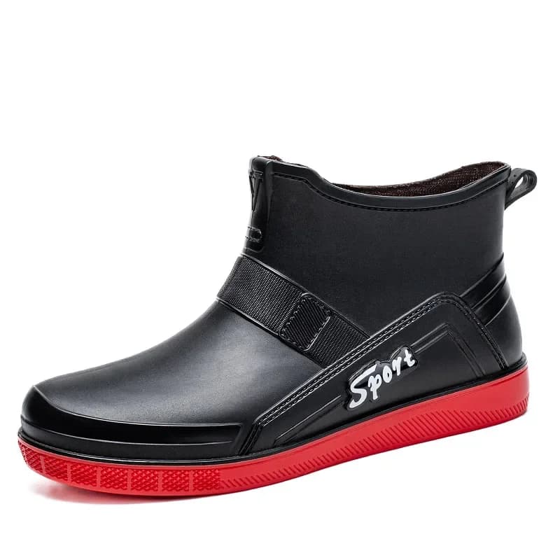 Bottes pêche courtes homme wading imperméables bande réfléchissante PVC confort polyuréthane