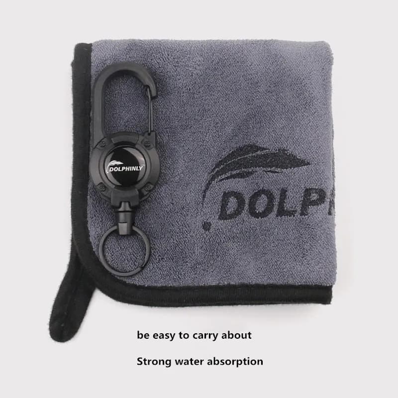 Serviette de pêche portable à boucle, épaisse et antidérapante pour essuyer les mains et le matériel