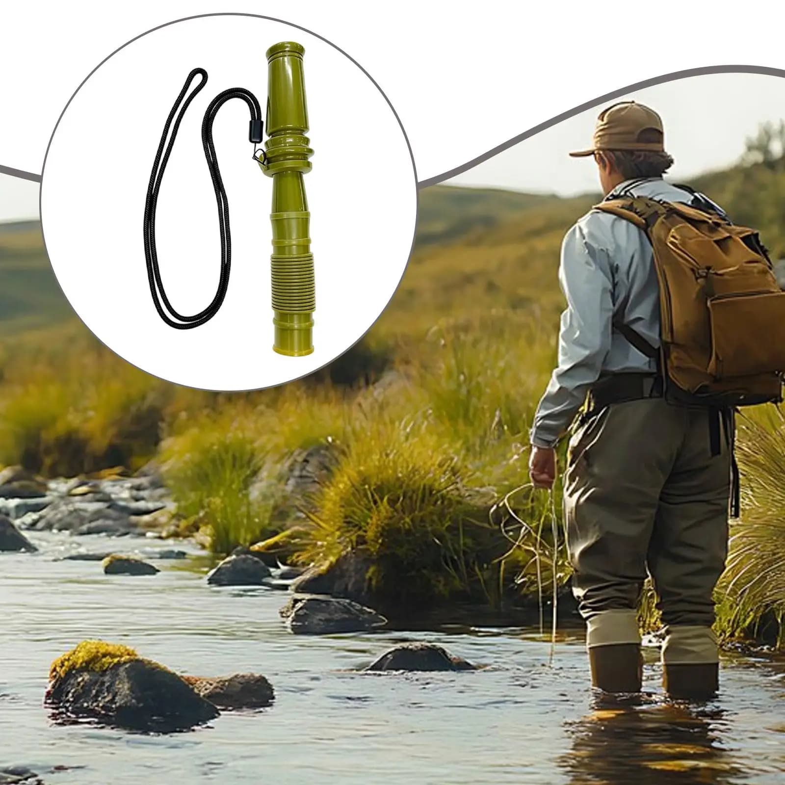 Appel cerf compact simulateur son détresse faon tonalité ajustable pour chasseurs et randonneurs