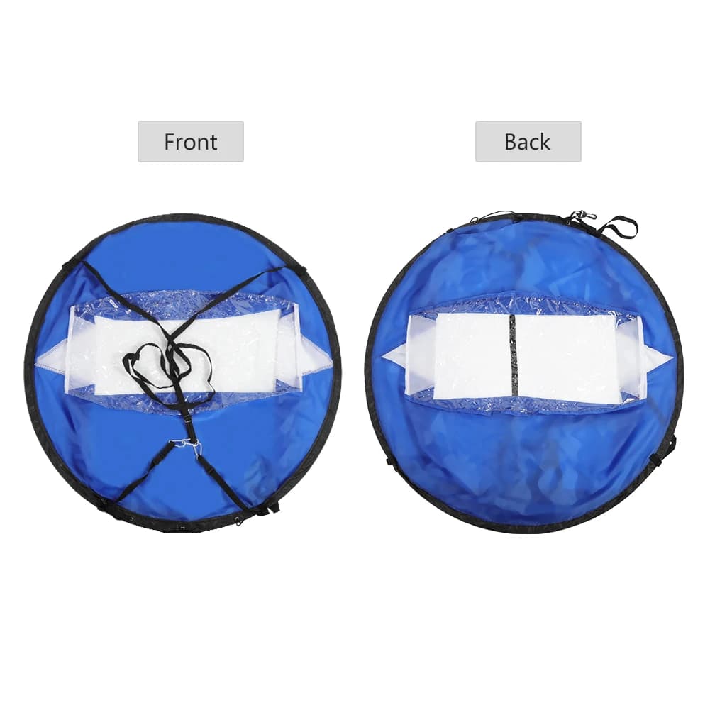 Voile pliable transparente 108cm pour kayak et canoë - Sac de rangement bleu et blanc étanche