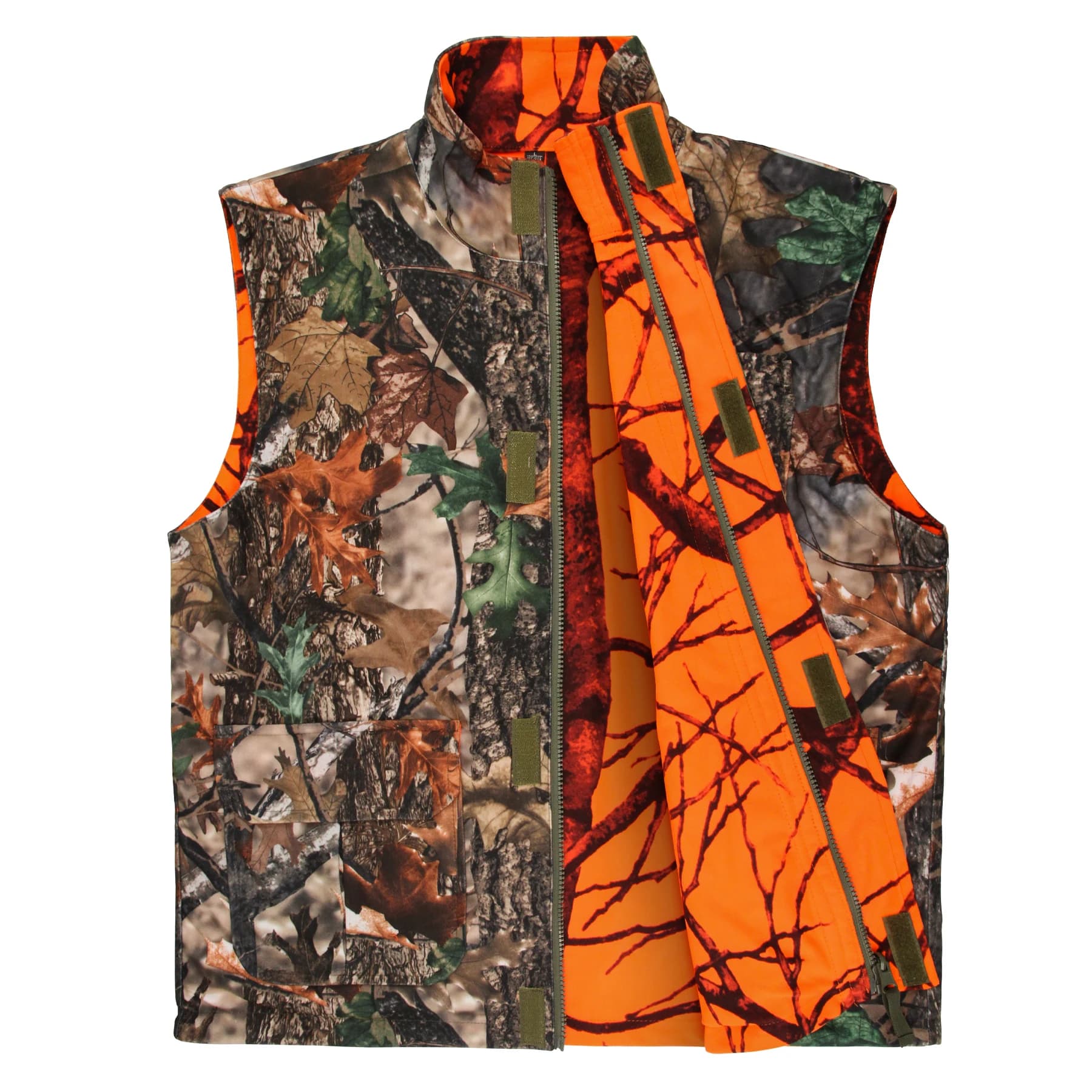 Veste de chasse camouflage orange GUGULUZA - Reversible pour pêche, randonnée et camping outdoor