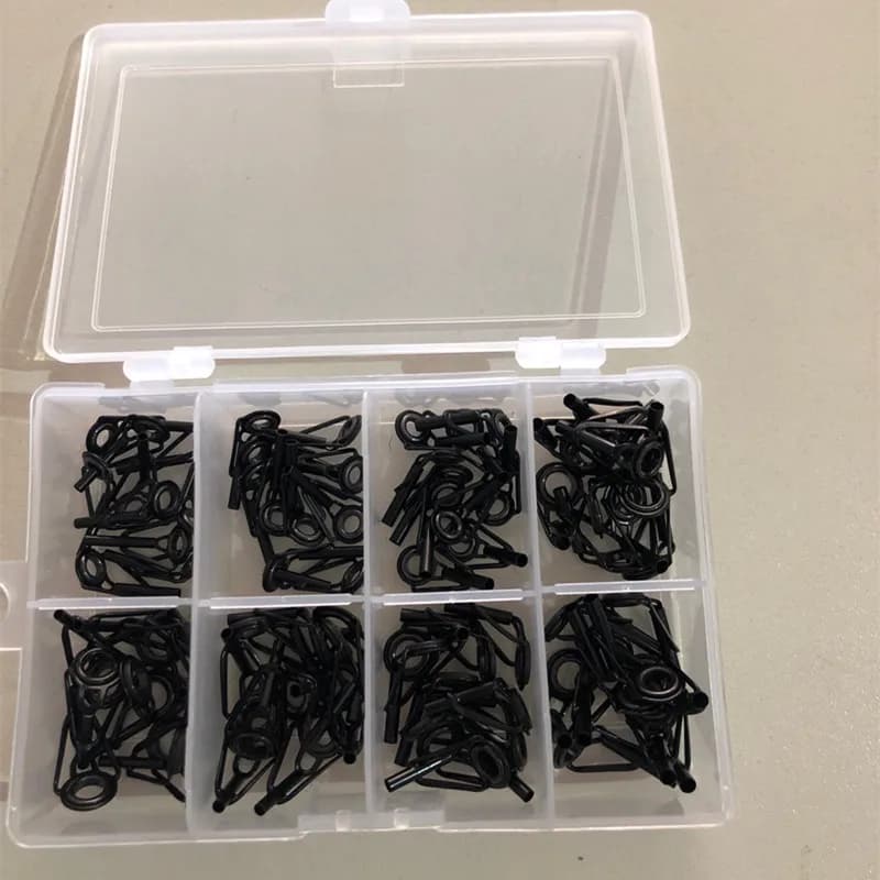 Kit réparation 80 pièces anneaux guides canne pêche céramique TS acier inoxydable DIY