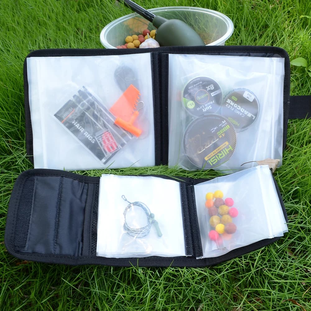 Sac de rangement transparent pour montages carpe - Porte-montages Hirisi étanche pour hair rigs