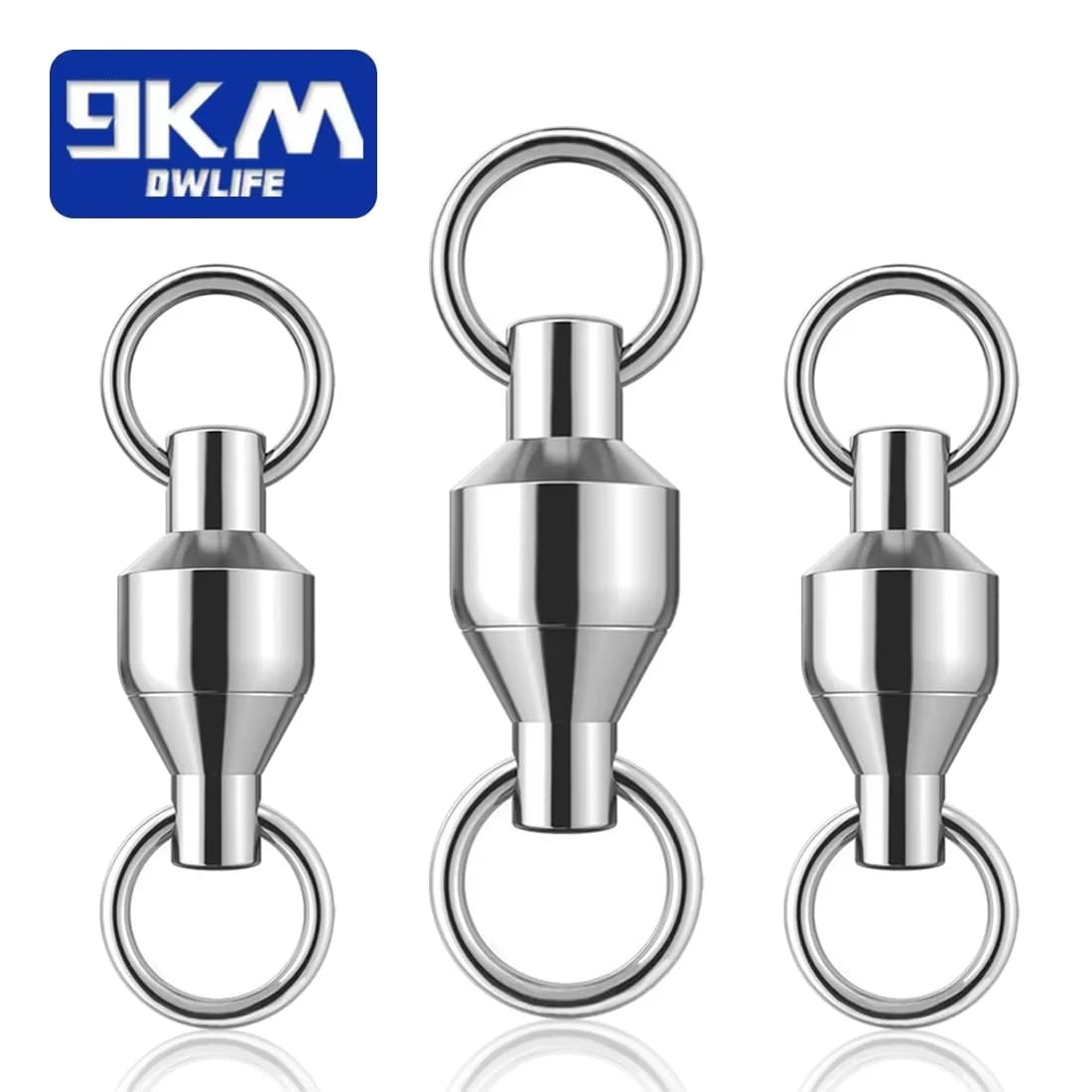 Lot de 10 émerillons roulements à billes acier inoxydable 9KM pour pêche jigging slow pitch et leurres lourds