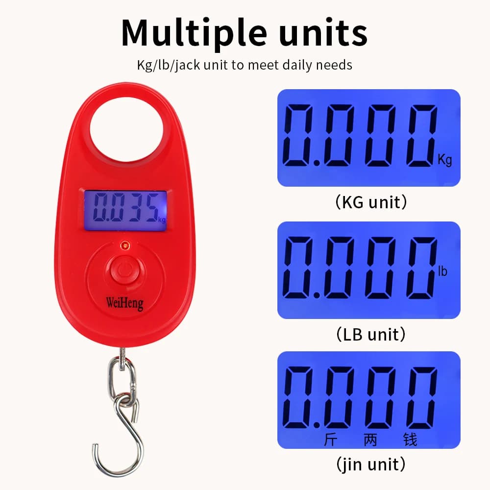 Mini balance numérique 25Kg 5g portable avec crochet pour pêche et bagages
