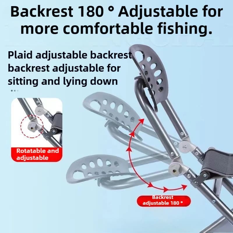 Chaise de pêche tout-terrain pliable multifonction réglable en hauteur plateforme portable