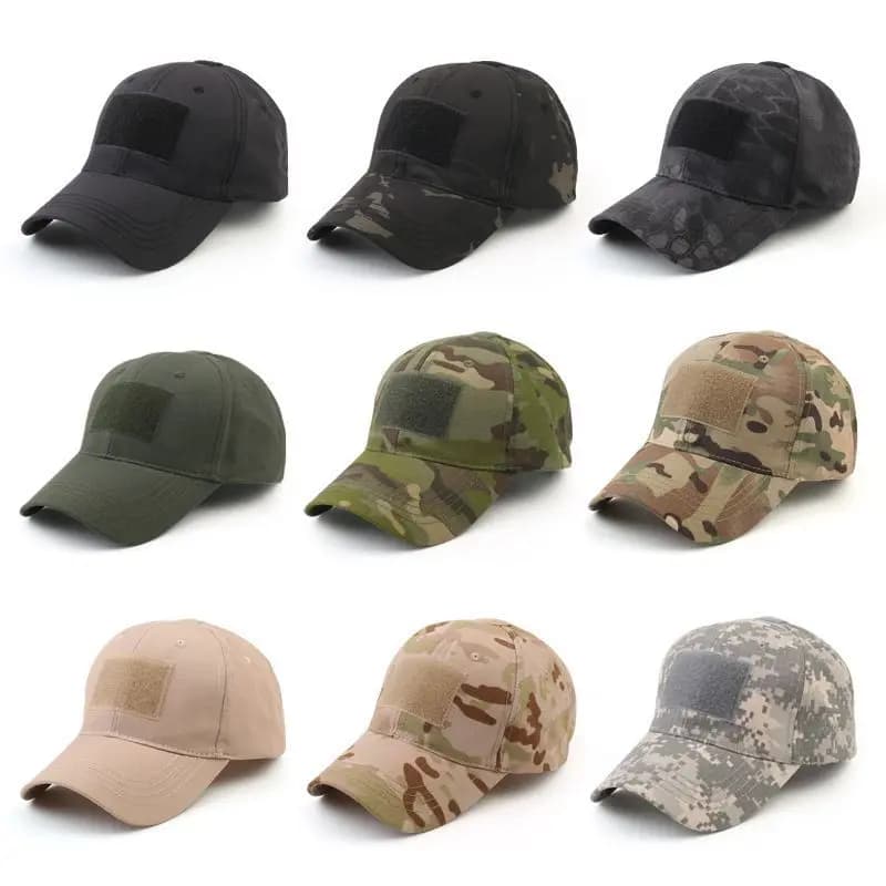 Casquette baseball camouflage tactique homme - Chapeau CP ajustable Velcro pour pêche et outdoor