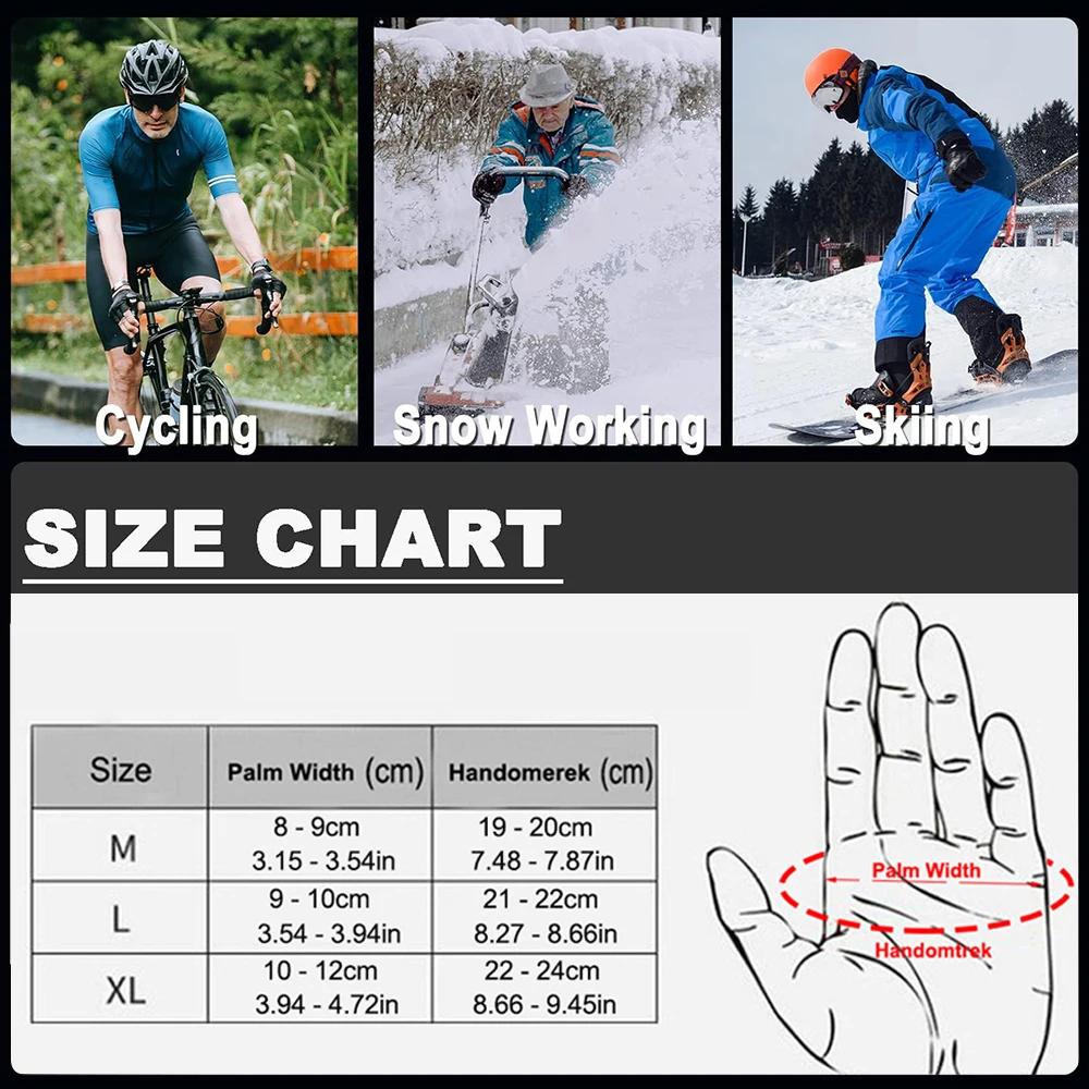 Gants chauds hiver homme femme imperméables tactiles sport extérieur pêche ski vélo