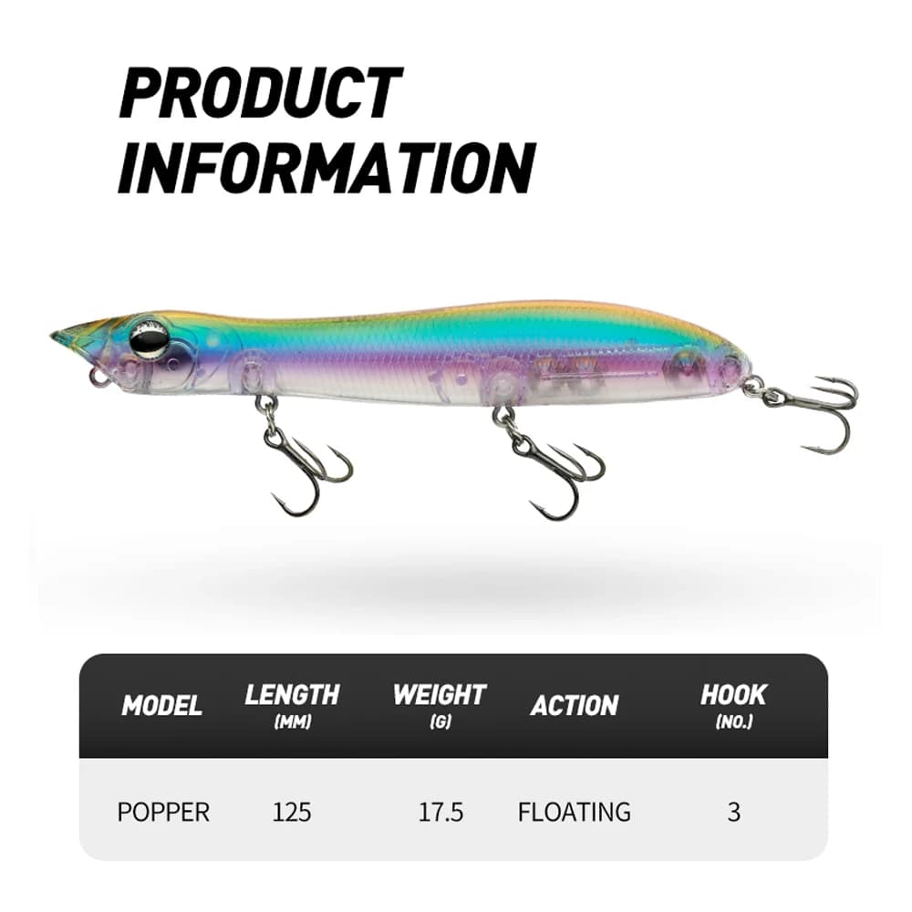 Topwater Popper 12cm 17.5g Walk Dog - Leurre flottant surface pour black bass snakehead