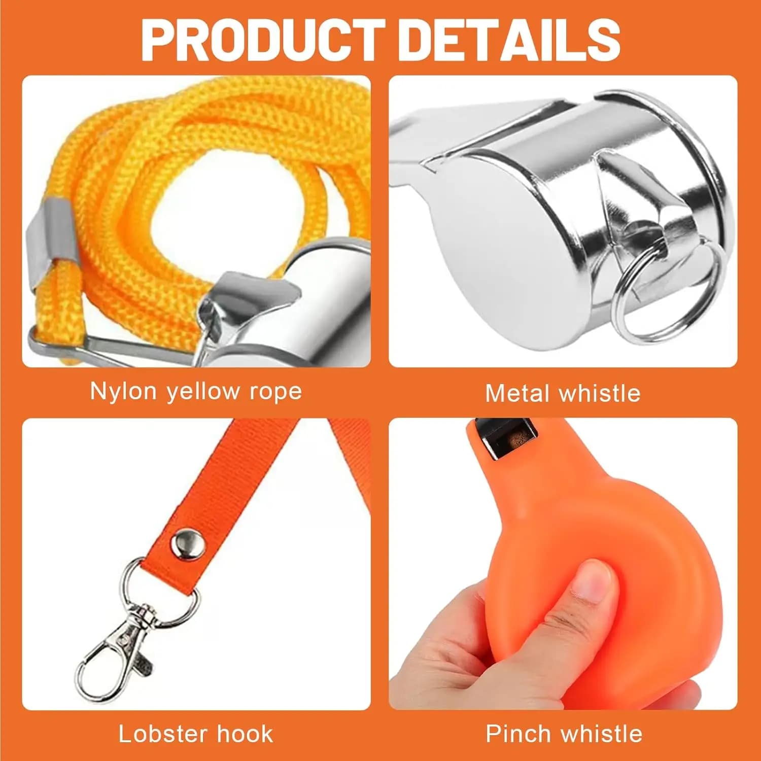Sifflet métal professionnel avec corde - Sifflet arbitre portable résistant pour pêcheurs
