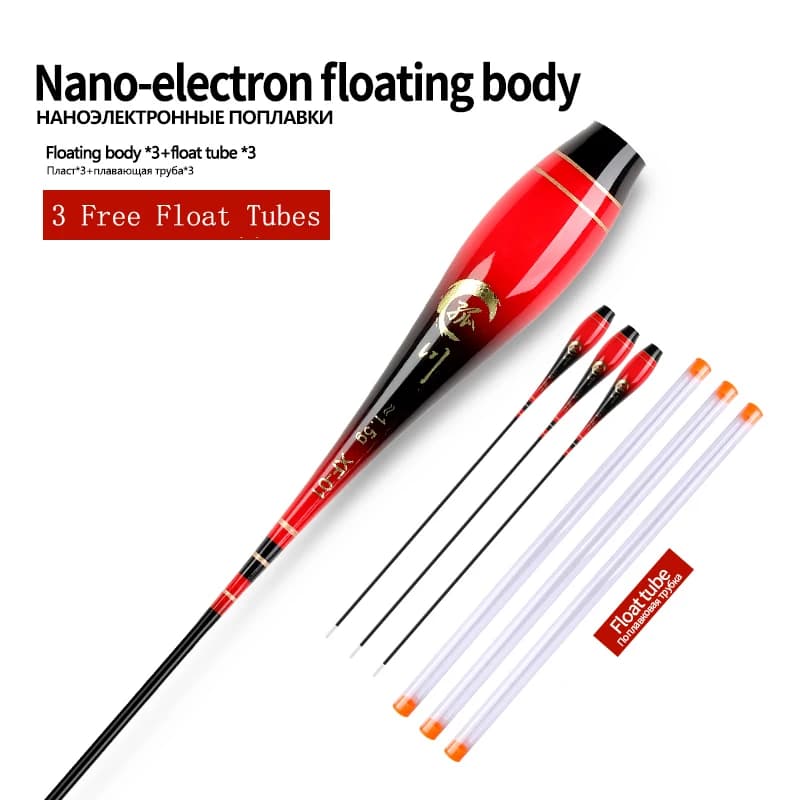 3 flotteurs lumineux nano composite sans batterie + 3 tubes pour pêche électrique rivière et mer